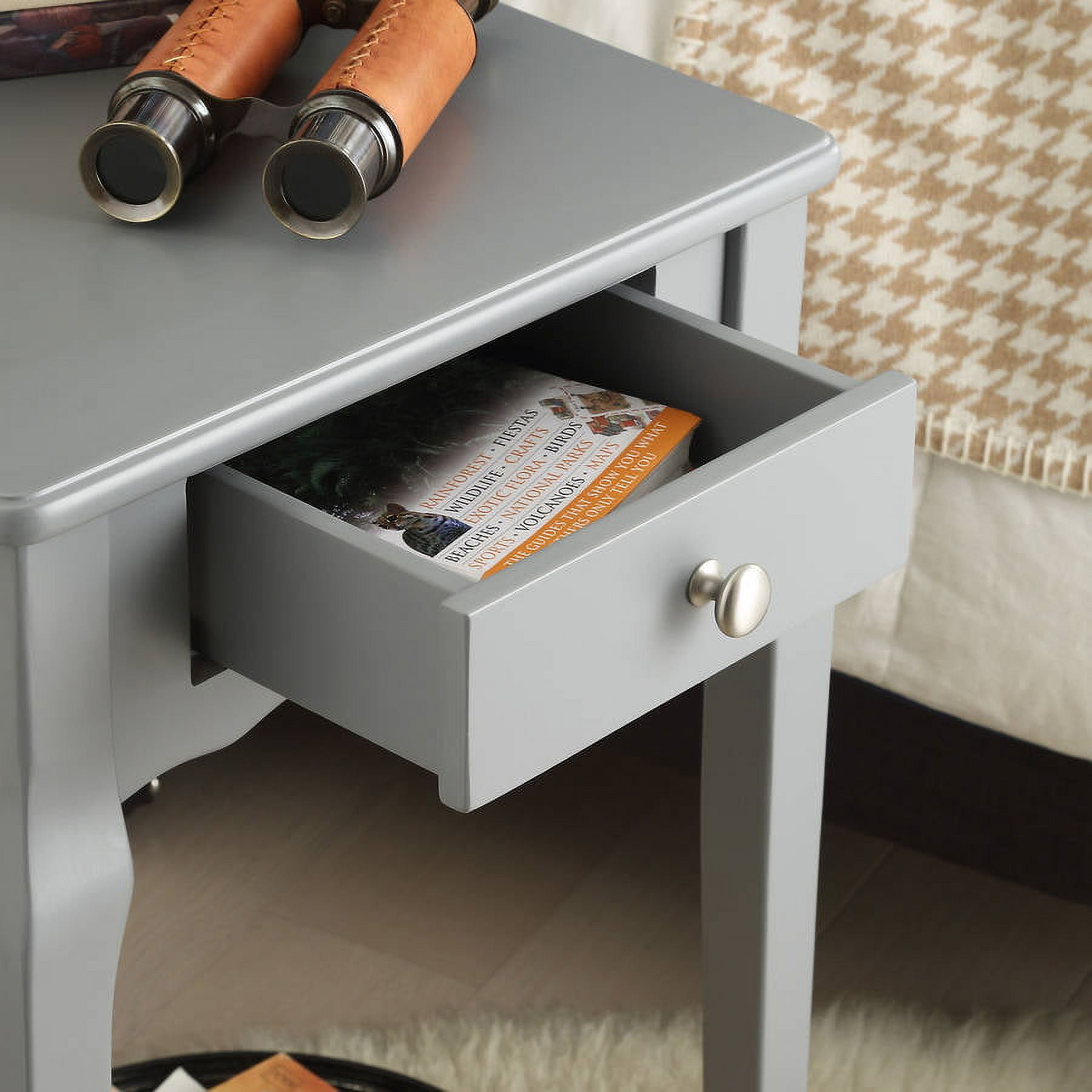 Weston Home Catalpa 24" High Wood End Table with Drawer, Espresso