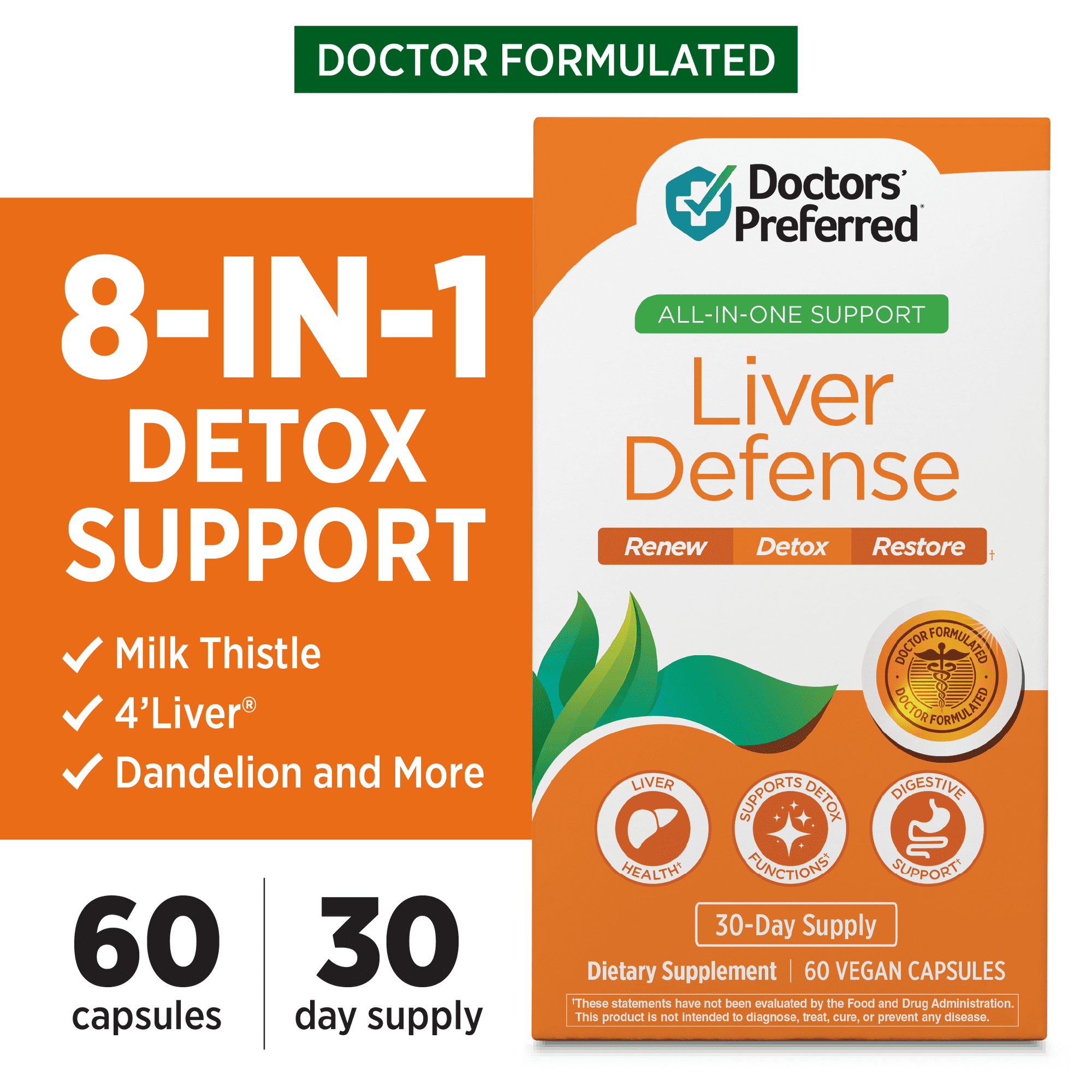 Doctors' Preferred Liver Defense, Liver Health and Detox with Milk Thistle, 60 Capsules