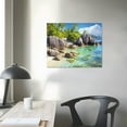 thumbnail image 3 of COMIO  Beach Wall Art Picture Wall Art Stone Coconut Trees on Sands Beach Seascape Scenery Painting Nature Picture for Bedroom Home Office Wall Decor, 3 of 4