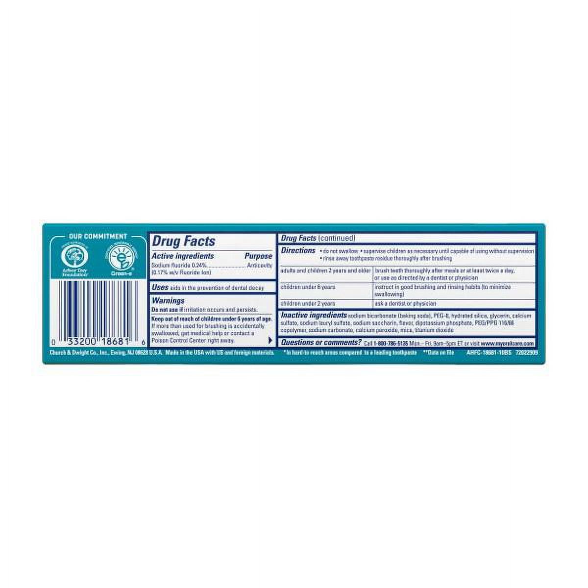 ARM & HAMMER Bright SR25 & Strong Truly Radiant Toothpaste, Crisp Mint 4.3 oz (Pack of 12)