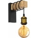 thumbnail image 1 of Lámpara de pared industrial vintage para interiores E27, lámpara de pared, pantalla de metal con soporte de madera para sala de estar, pasillo, bar (enchufe de latón E27), 1 of 5