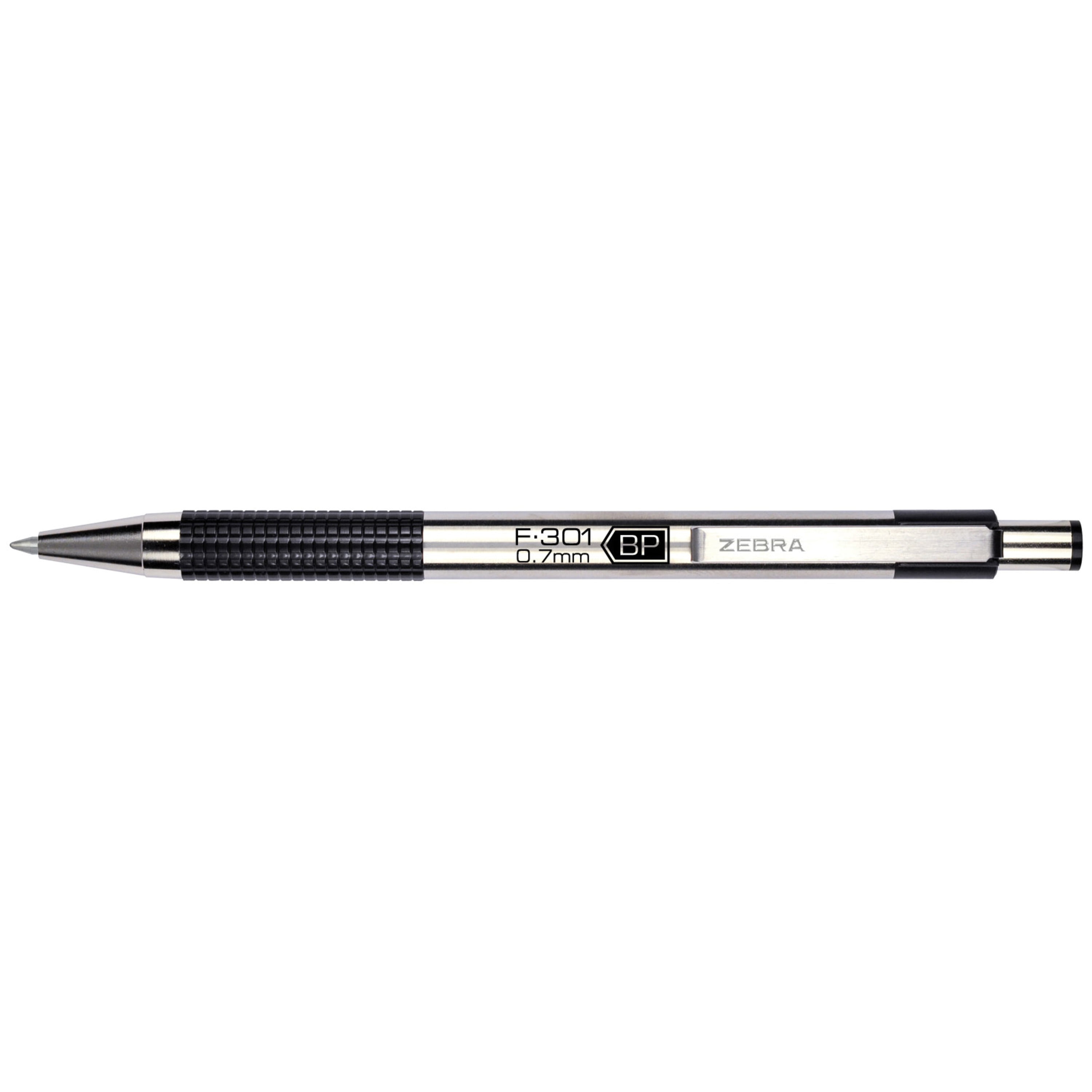 Zebra F-301 Retractable Ballpoint Pen, .7mm, Black