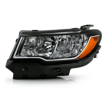 AKKON - Fits 2017-2021 Jeep Compass Halogen OE Style Headlights - Driver Left Black Housing Replacement