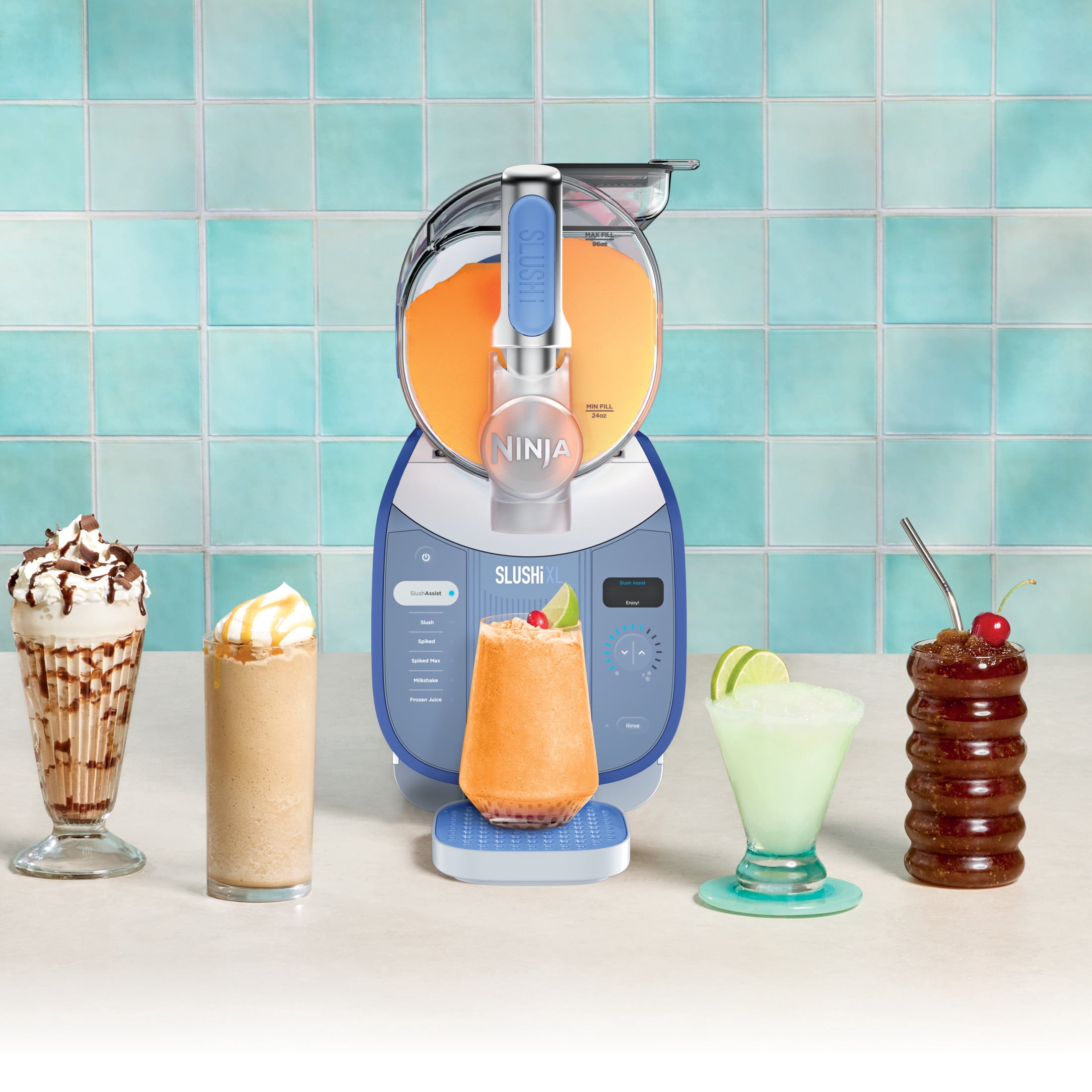 Ninja SLUSHi XL 128-Oz Frozen Drink Machine, SlushAssist Technology, 6 Presets, Dishwasher Safe, Party-Sized, Slushy Maker, FS601 Blue Iris