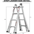 thumbnail image 3 of 17 FT Aluminum Multi-Position Foldable Ladder, 5-in-1 Extension Ladder with Wide Anti-Slip Steps & Secure Hinge Locks for Home Indoor Outdoor Professional Use, 250 lbs Rated., 3 of 18