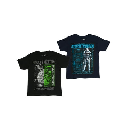 Star Wars Assorted Two Pack Short Sleeve T-Shirt Bundle (Little Boys & Big