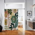 thumbnail image 4 of Boho Floral Shower Curtain, Colorful Bohemian Abstract Flowers Tropical Leaves Bathroom Curtain Bathtub Home Decor Waterproof Fabric Machine Washable with 12 Hooks, 72" W x 72" L, 4 of 6