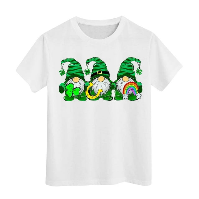 PMVFHDE Hauts d'Été pour Filles T-Shirts pour Fille Hauts Mignons Hauts Courts pour Fille Hauts de Sortie pour Fille T-Shirt à Manches Courtes pour Filles T-Shirt d'Été à Col Rond Coupe Décontractée T-Shirts Basiques Blanc, 6-7 Ans