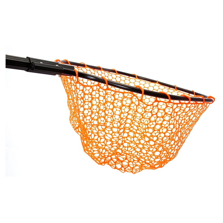 Ozark Trail Rubber Mesh Fish Landing Net. High Visibility Orange Mesh and a  Retractable Aluminum Handle..