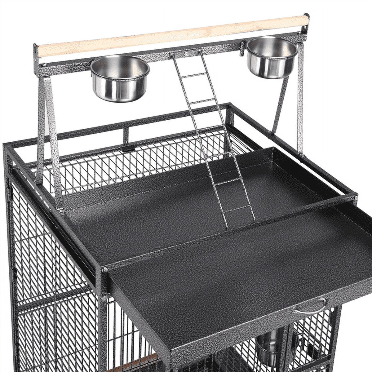Alden Design 68.5" Rolling Metal Large Bird Cage with Play Top for Large Pet Birds