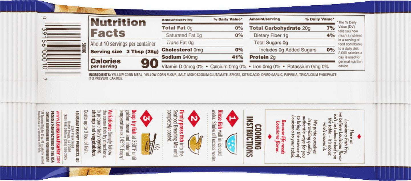 (3 pack) Louisiana Fish Fry Products Crispy Seasoned Fish Fry Seafood Coating Mix, 10 oz Bag