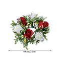 thumbnail image 3 of Valentines Day Candles,Christmas Candle Rings Wreath Norfolk Pine Garland Red Berry Pinecones Wreaths Artificial Berries Snowy Rose Garland Candle Ring Holders for Christmas Wedding Home Tables, 3 of 6