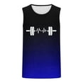 thumbnail image 4 of Virmaxy Men's Trendy Printed Tank Top Crew Neck Athletic Vest Workout Sleeveless Shirts Pullover Fitness Vest Performance Workout Muscle Cut Tee Tops Blue-1 L, 4 of 4