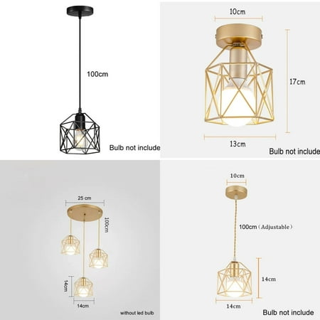 

WAGZOQN Adjustable Industrial Metal Cage Chandelier Pendant Light Ceiling Lighting Fixture Hanging Lamp for Island Dining Room