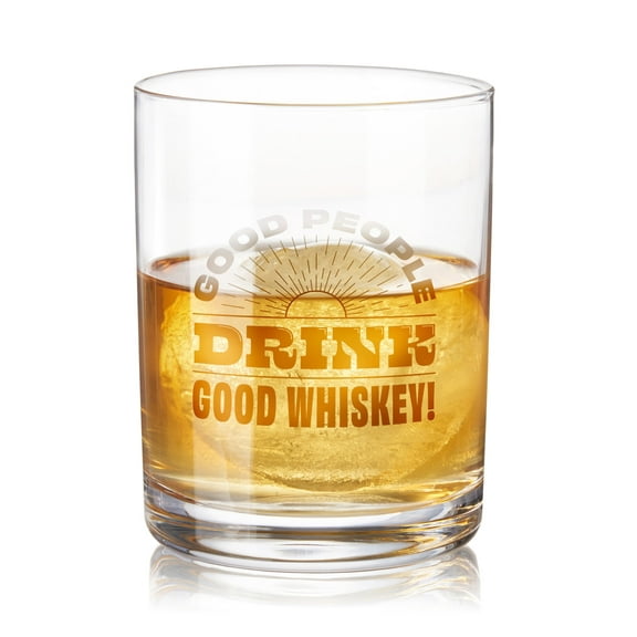 True Good People Drink Good Whiskey Glasses, Old Fashioned, 12 oz Set of 1