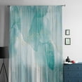 thumbnail image 5 of Marble Aqua,Semi Sheer Curtains Drapes for Living Room,Bedroom,French Doors Window 54 Inches Long,Gradient Gold Aesthetics Abstract Minimalist Art Rod Pocket Chiffon Curtain Drapery Voile Panel, 5 of 6