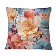 thumbnail image 2 of Designart "Sunshine Blue Petal Impression" Floral Printed Throw Pillow, 2 of 5