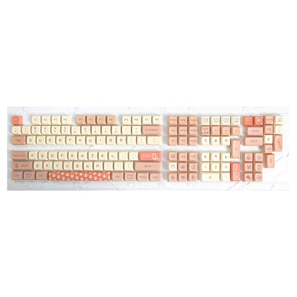 133 teclas/juego de teclas PBT sublimación de tinta para teclado mecánico (oso de té con leche) Likrtyny Para estrenar