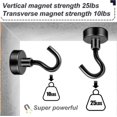 thumbnail image 3 of 20 Pack Black Magnetic Hooks 25lbs Neodymium Magnet Hook, Magnet With Hooks Strong Magnetic Hooks For Hanging, Refrigerator, Grill, Kit, Key Holde, 3 of 5