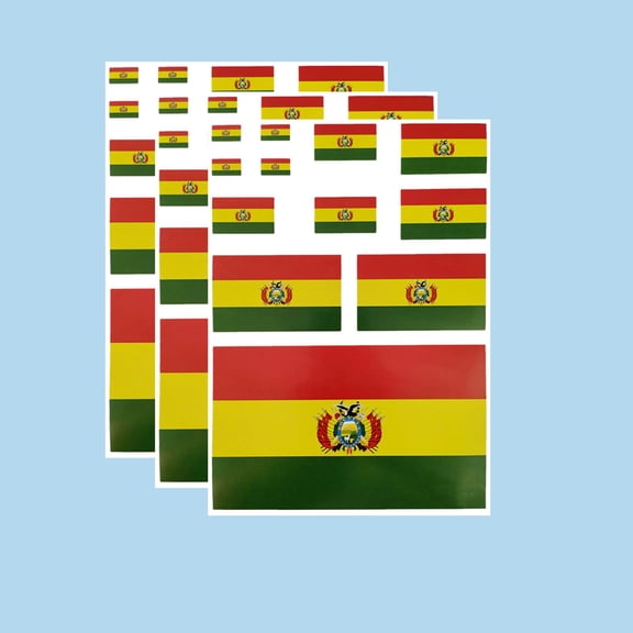 Ruoming Ruoming 3 PCS National Flag Stickers, Multiple Sizes, Self-Adhesive Decals for Cars, Phones, Bagsļ¼Boliviaļ¼