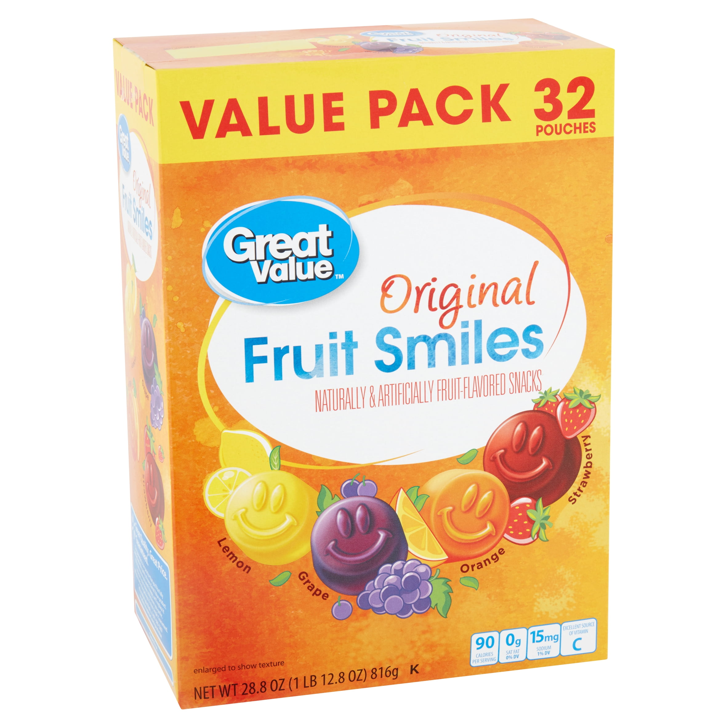 Great Value Original Fruit Smiles, 28.8 Oz.