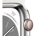 thumbnail image 3 of Restored Apple Watch Series 8 [GPS + Cellular 45mm] Silver Stainless Steel Case with White Sport Band (S/M) - Refurbished Fair, 3 of 6
