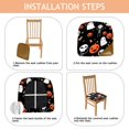 thumbnail image 4 of Halloween Ghosts Pumpkins and Skeletons Seat Covers for Dining Room Chairs Set Of 4,Stretch Printed Washable Chair Seat Cover with Elastic Ties and Button,Removable Waterproof Couch Cushion Covers, 4 of 6