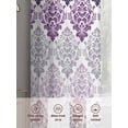 thumbnail image 6 of Vintage Floral Sheer Curtains 2 Panels Set Black Purple Flower Pattern Country Gradient Sheer Window Curtains Light Filtering Rod Pocket Voile Drapes for Bedroom Living Room 52"X108", 6 of 8