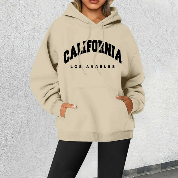 XINXIAOO Women's Hoodies Sweatshirts Long Sleeve Hoodie Womens Pullover Hoodie Cozy Sweatshirts for Women Khaki Sweatshirts Women's Fall Jacket Trending Fashion