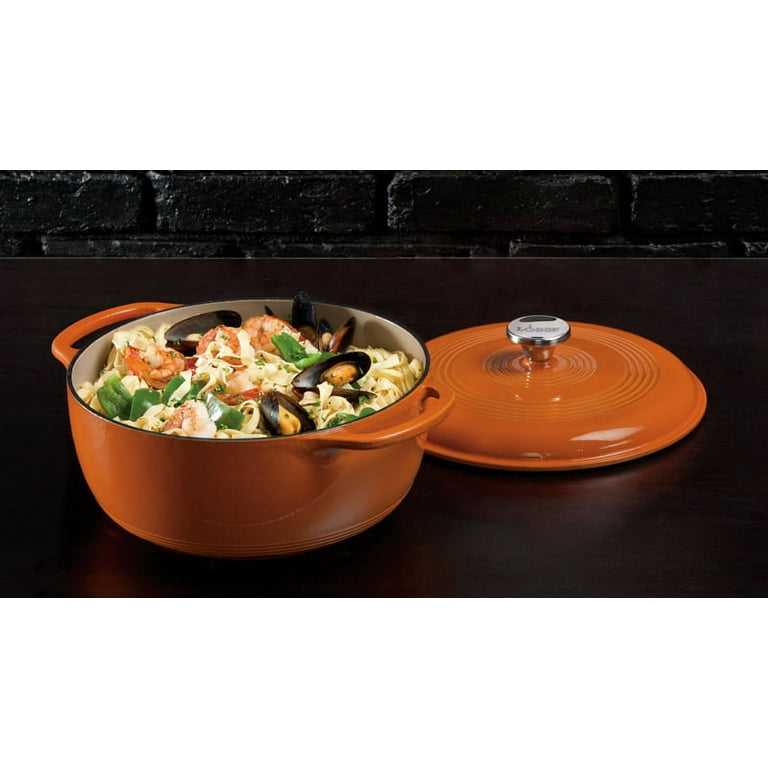  Lodge 7.5 Quart Enameled Cast Iron Dutch Oven with Lid – Dual  Handles – Oven Safe up to 500° F or on Stovetop - Use to Marinate, Cook,  Bake, Refrigerate and