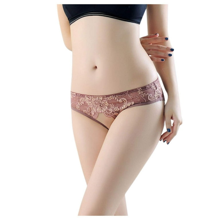 Lopecy-Sta Women Cutut Lace Underwear Briefs Panties Floral