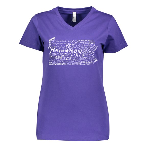 Inktastic Pennsylvania State word salad Women's V-Neck T-Shirt