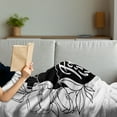 thumbnail image 3 of Human Heart Soft Flannel Fleece Throw Blanket, Flourish Follow Your Heart Words on Organ with Outline Flowers, Cozy Plush for Indoor and Outdoor Use, 50" x 70", Charcoal Grey and White, by Ambesonne, 3 of 5