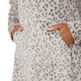 thumbnail image 3 of 32 Degrees Women’s Leopard Print Super Soft Cozy Plush Velour Kangaroo Pocket Lounger Hoodie, 3 of 4