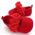 thumbnail image 5 of Ticikt Baby Girls Mary Jane Flats Sparkly Bowknot Dress Crib Shoes Non- for Toddler First Walkers,Color:Red,Size:3-6 Months, 5 of 6