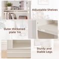 thumbnail image 5 of Buildhom 2pc 43" Tall Farmhouse Bookshelf, 3-Tier Solid Wood Bookcase with Adjustable Shelves for Living Room & Office, White, 5 of 7