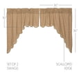 thumbnail image 2 of VHC Brands Millsboro Window Curtains, Swag Scalloped Set of 2, Tan, 36x36x16, 2 of 2