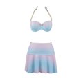 thumbnail image 3 of Celivon Womens Bikinis Swimsuit Two Piece Halter Ring Bikini Set With Cover Up Skirt Bathing Suit Pool Party Wear, 3 of 3