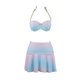 thumbnail image 2 of Gibobby Conjunto de Bañador Sexy Traje de baño de 2 piezas para mujer, conjunto de bikini con anillo halter y falda para cubrir(Azul claro,CH), 2 of 3