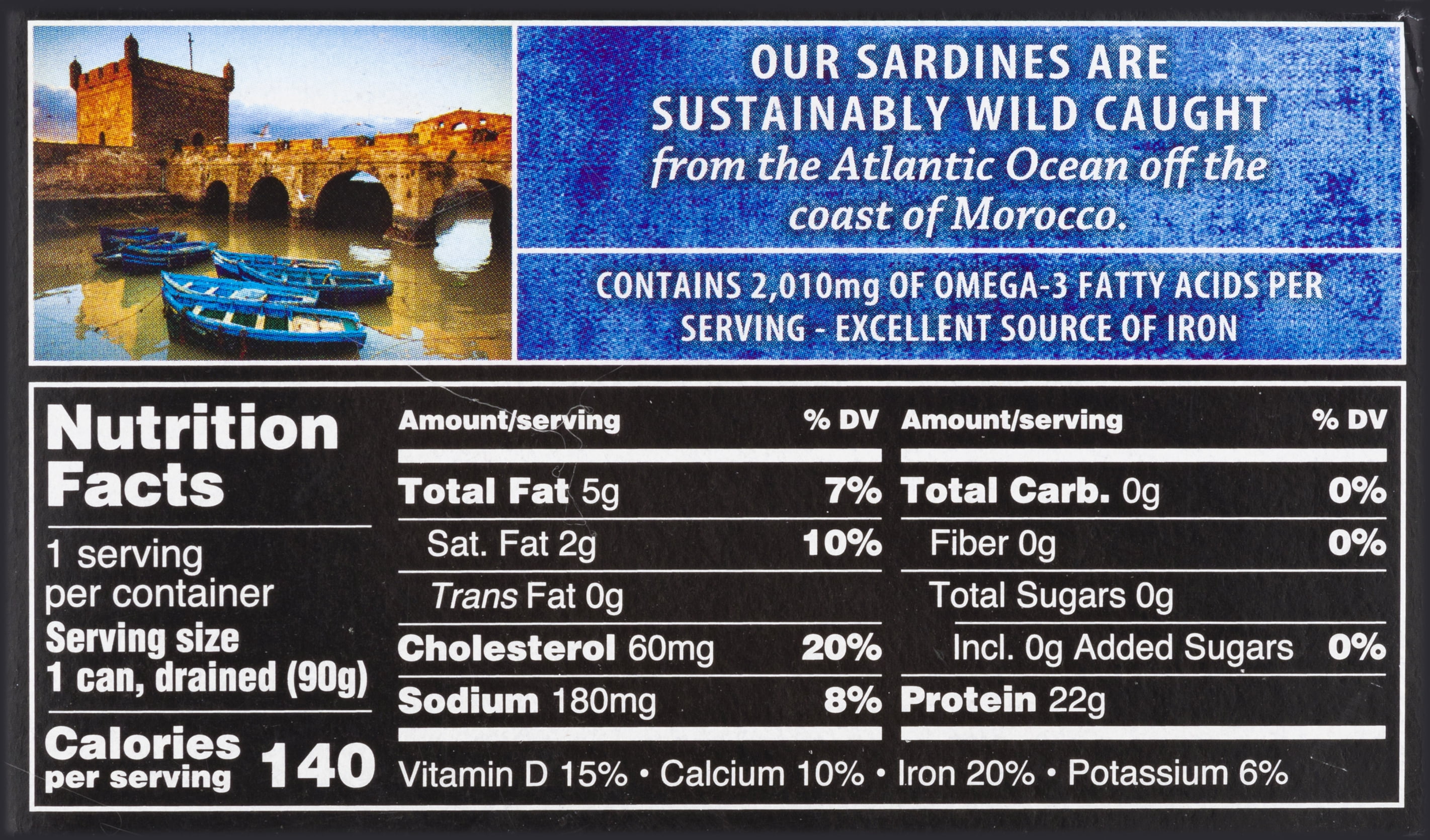 (6 pack) Crown Prince Natural Skinless & Boneless Sardines in Water, 4.37 oz Can