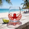thumbnail image 3 of Artisanal Blue Ringed Octopus Glassware, Handcrafted Marine Animal Bar Glass, temless Wine Glasses for Coastal Home Decor Ocean Lovers, 3 of 5