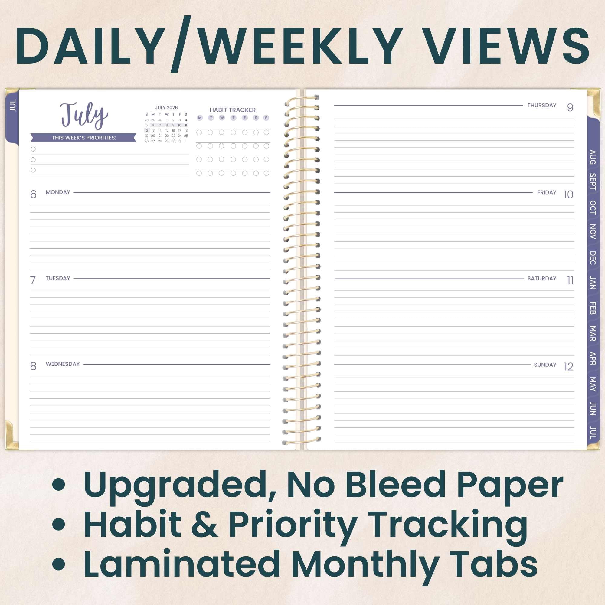 bloom daily planners 2026-2027 Academic Planner, 13-Month Monthly & Weekly Hard Cover, 8.5" x 11", So Many Reasons to Be Happy