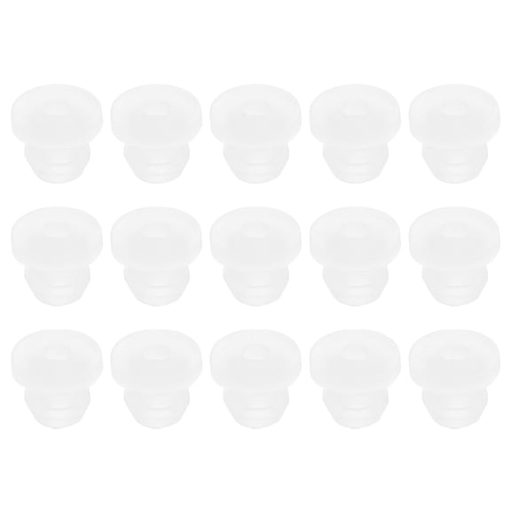 15 Pack Rubber Grommets 5mm Drill Hole, 2.5mm ID Hole Top Hat Grommet Clear Silicone Rubber Hole Plug Gasket for Wiring, Automotive
