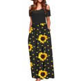 thumbnail image 2 of SMihono Robe Maxi Bohème d'Été pour Femmes Grande Taille Robe Longue Décontractée pour Femmes avec Imprimé Floral Rayé Manches Courtes Robe Maxi Robe de Plage, 2 of 4