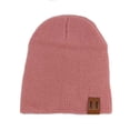 thumbnail image 1 of Otoño e invierno 11 Gorro de punto con etiqueta de cuero Gorro de lana para padres e hijos Gorro cálido con protección para las orejas Gorro de moda, 1 of 5