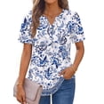 thumbnail image 3 of Fantaslook Womens Blouses Dressy Casual Tops Summer Short Sleeve V Neck Shirts Business Work Blouses, 3 of 10