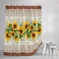 thumbnail image 3 of Farmhouse Sunflower Shower Curtains for Bathroom, Beige Brown Vintage Floral Botanical Waterproof Fabric Shower Curtain, Decorative Bathroom Curtain for Bathtub, 66"x72" , No Hooks Included, 3 of 9