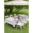 thumbnail image 4 of Outdoor Tablecloths with Umbrella Hole & Zipper, Grey Yak Rectangle Tablecloth 52x70 Inch, Pink Blue Bubbles Bathtub Vintage Wooden Waterproof Table Cloth, Patio/Pool/Picnic Table Covers, 4 of 8