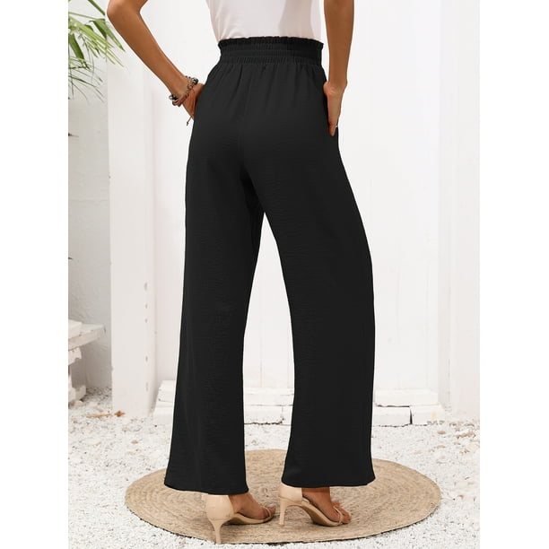 【HI FI FNK】Pony Cotton Wide Pants Chiclily Women Wide Leg Pants with Pockets High Waist Tie