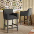 thumbnail image 2 of GDF Studio Chaparral Contemporary Fabric Upholstered Wood 26 inch Counter Stools, Set of 2, Charcoal and Gray, 2 of 9